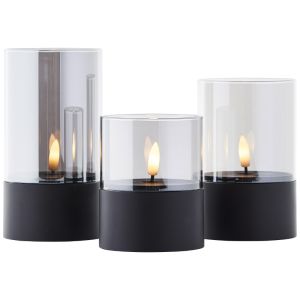 Set de bougies d’extérieur, Volkan, noir