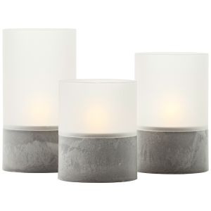 Set de bougies d’extérieur, Volkan, gris