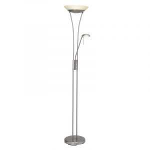Lampadaire liseuse chromé en verre, Ivan, 18W, 3000K LED, avec interrupteur