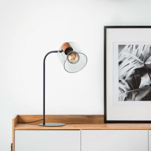 Lampe de table grise moderne, Serkan, avec interrupteur