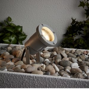 Spot à piquer extérieur gris en verre, Shanna, 3W, 3000K LED, IP44