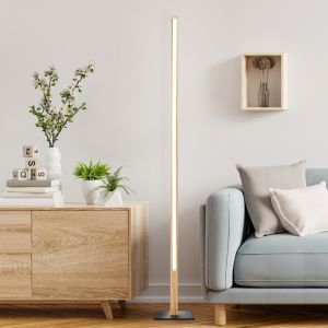 Lampadaire liseuse marron rustique, Renuka, 12W, 3000K LED, avec interrupteur