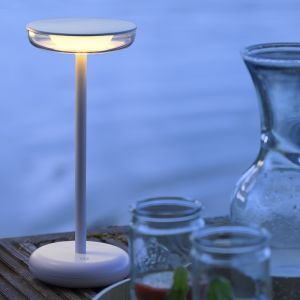 Lampe de table rechargeable noire en plastique, Jorja, 2W, 3000K LED, IP44, avec variateur tactile