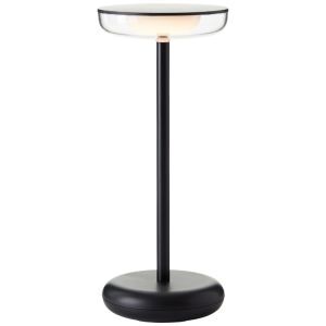 Lampe de table rechargeable noire en plastique, Jorja, 2W, 3000K LED, IP44, avec variateur tactile