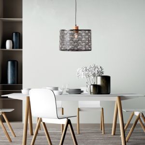 Suspension table à manger en bois noire, Sherona