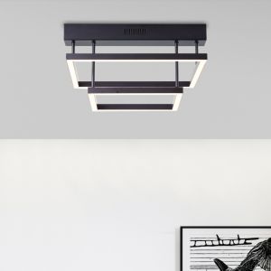 Lampe plafond noire moderne, Enis, 34W, 3000K LED, gradable en 3 étapes