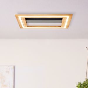 Lampe plafond en bois marronne, Enise, 24W, 3000K LED