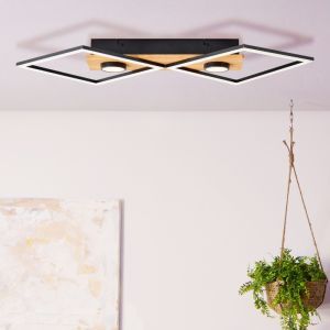 Lampe plafond en bois noire, Virginia, 32W, 3000K LED