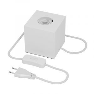 Lampe de table sans abat-jour moderne blanche, Loana, avec interrupteur