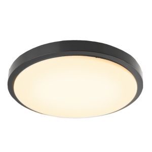 Lampe plafond noire en plastique, Kos, 22W, 3000K LED