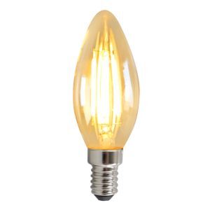 Dimmable E14 ampoule bougie LED, 3w, ambre verre, 2200K