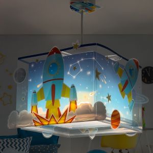 Suspension pour enfants en plastique bleue, Rocket
