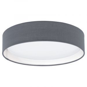 Lampe plafond grise en tissu, Abano, 12W, 3000K LED