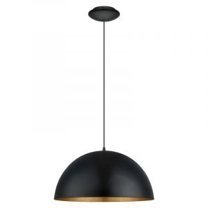 Suspension demi-sphère dorée en métal, Geneva