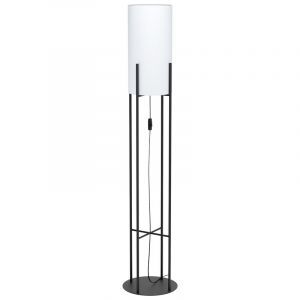 Lampadaire noir en acier, Patty, avec interrupteur