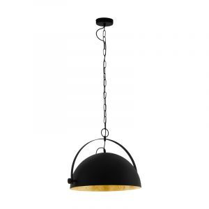 Suspension demi-sphère noire en acier, Nickolas