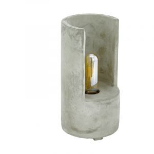 Lampe de table en béton grise, Elmas, avec interrupteur