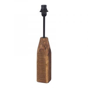 Lampe de table sans abat-jour en bois marronne, Noah, avec interrupteur