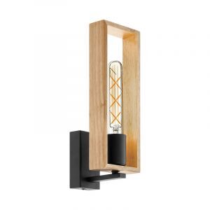 Applique murale en bois noire, Elroy