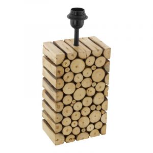 Lampe de table sans abat-jour en bois marronne, Kick, avec interrupteur