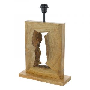 Lampe de table sans abat-jour en bois marronne, Kick, avec interrupteur