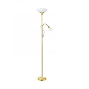Lampadaire liseuse doré en plastique, Burgo, avec interrupteur