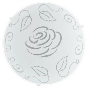 Lampe plafond blanche en verre, Bada