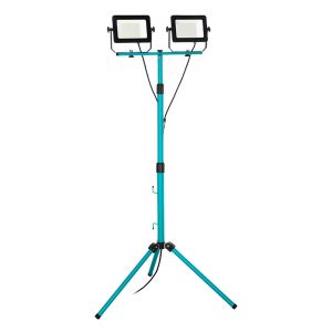 Lampe de chantier bleue en aluminium, Angelos, 52W, 4000K LED, IP65, avec interrupteur