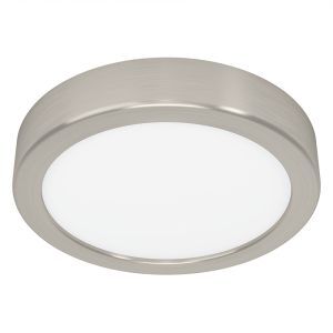 Lampe plafond nickel en plastique, Geraldo, 11W, 3000K LED