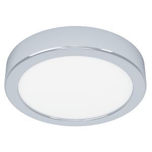 Plafonnier salle de bain chromé en plastique, Geraldo, 11W, 3000K LED, IP44