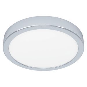 Plafonnier salle de bain chromé en plastique, Geraldo, 17W, 3000K LED, IP44