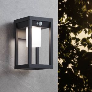 Applique solaire extérieur noire en aluminium, Kwame, 3,7W, 4000K LED, IP44