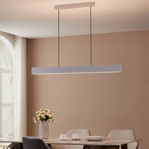 Suspension connectée grise en aluminium, Andrew, 19W, blanc chaud à froid réglable LED