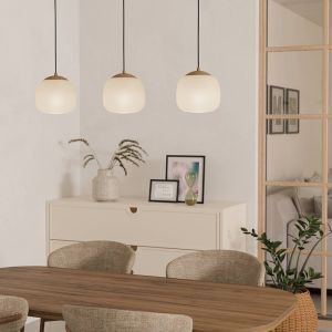 Suspension taupe en verre, Claudia