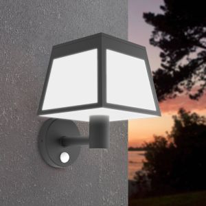 Applique solaire extérieur noire en plastique, Imelda, 7,5W, 3000K LED, IP65
