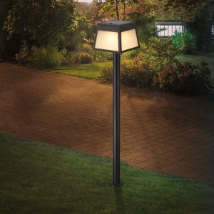 Spot à piquer solaire noir en plastique, Imelda, 7,5W, 3000K LED, IP65