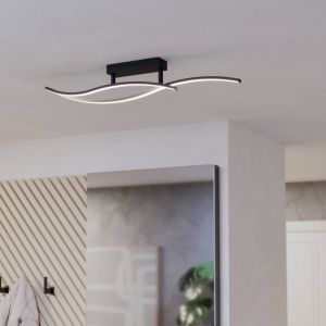 Plafonnier noir en acier, Tevin, 12W, 4000K LED