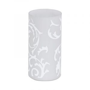 Lampe de table blanche en verre, Basken, avec interrupteur