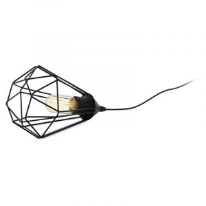 Lampe de table noire en métal, Costel, avec interrupteur