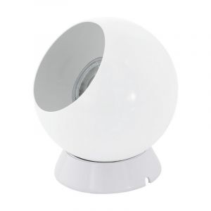 Lampe de table blanche en métal, Alliano, avec interrupteur