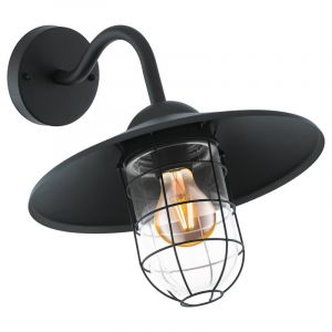 Luminaire extérieur noir en acier, Alyena, IP44