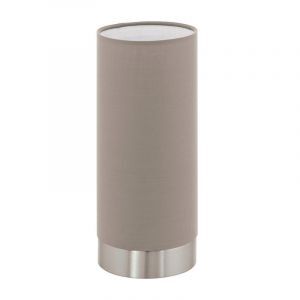 Lampe de table taupe en tissu, Abano, avec variateur tactile