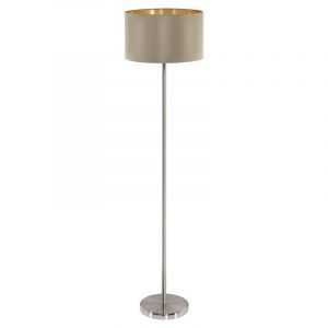 Lampadaire doré en tissu, Terme, avec interrupteur