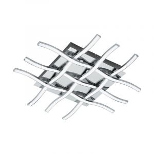 Plafonnier chromé en acier, Arantxa, 36W, 3000K LED