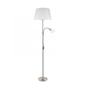 Lampadaire liseuse nickel en tissu, Arris, avec interrupteur