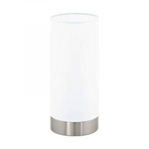 Lampe de table nickel en verre, Asiye, avec interrupteur