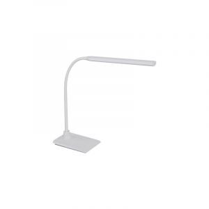 Lampe de bureau blanche en plastique, Brennan, 5W, 4000K LED, avec variateur tactile