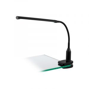 Lampe à pince noire en plastique, Brennan, 4W, 4000K LED, avec interrupteur