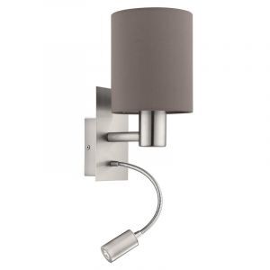 Applique murale anthracite en tissu, Abano, avec interrupteur