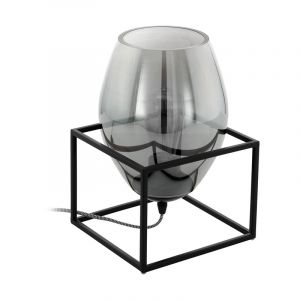 Lampe de table noire en acier, Josephus, avec interrupteur
